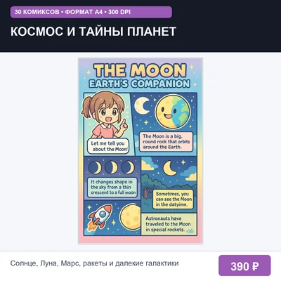 Космос и Тайны Планет: 30 познавательных комиксов (A4, 300 DPI)