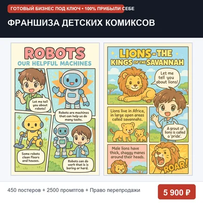 Готовый бизнес: Детские умные комиксы под ключ (+ 100% прибыли себе)